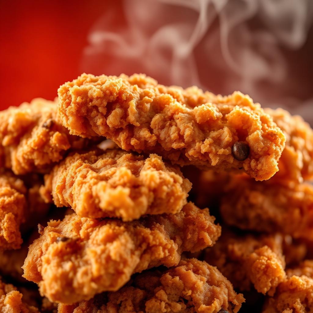 Stack of golden crispy fried chicken